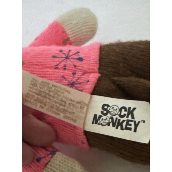 Dan Dee Collectors Choice Holiday Winter Sock Monkey Plush Animal 12" Pink - Picture 7 of 7
